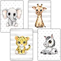 Los mejores  - Frechdax® - Juego de 4 pósteres decorativos para habitación infantil- tamaño DIN A4- diseño de animales del bosque…